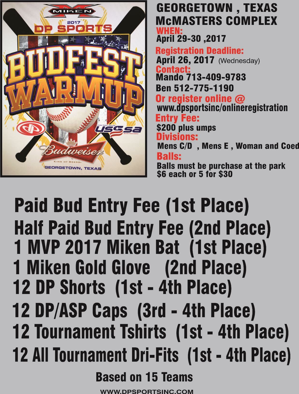 Tournament Flyers DP Sports Inc. Houston Double Play Softball Houston